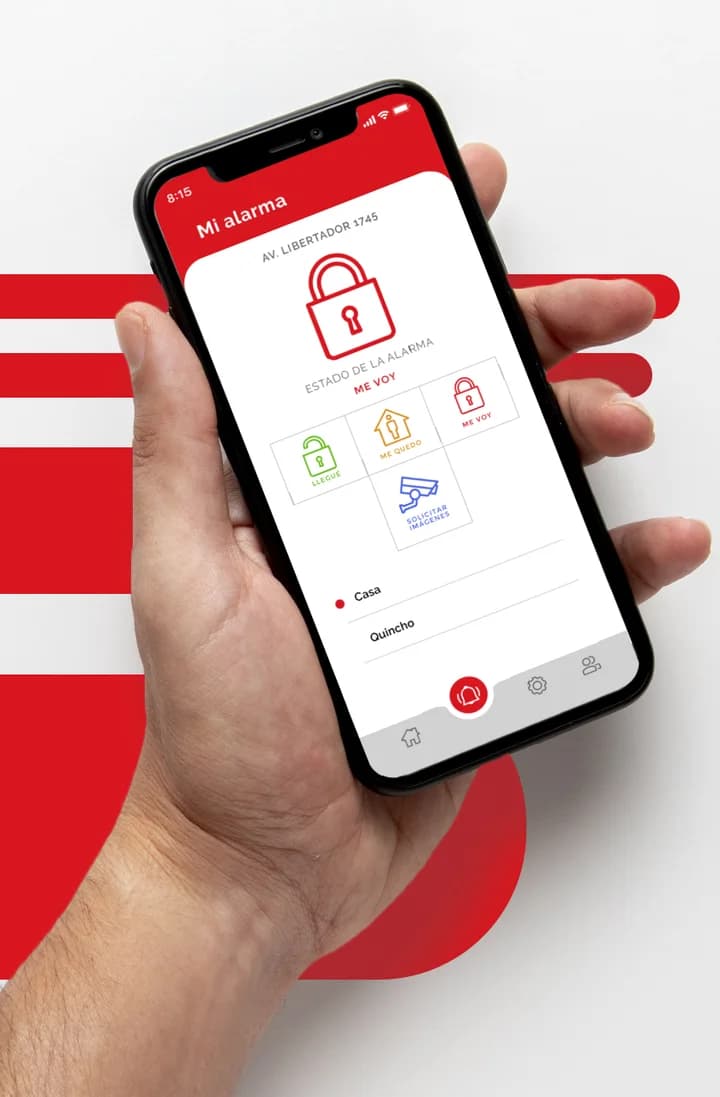 App Mi Detect en uso: pantalla de control de la alarma
